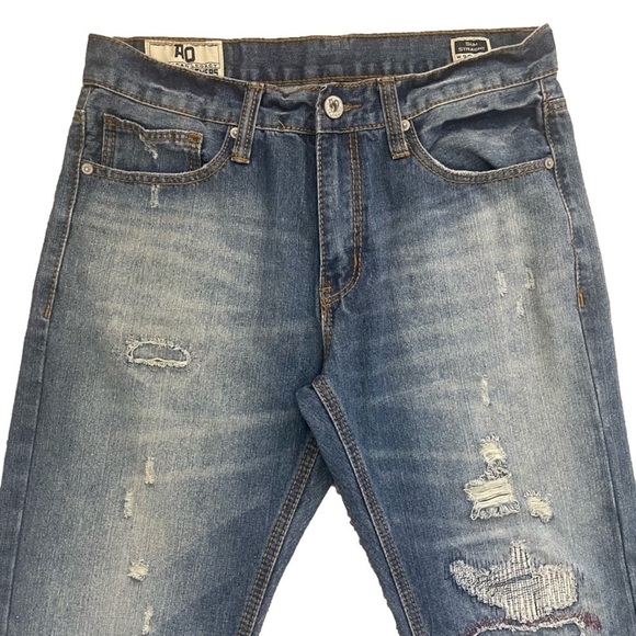 2012 American Legacy Amongst Others Slim Straight Denim Jeans 32x34 Medium Wash - Picture 2 of 12